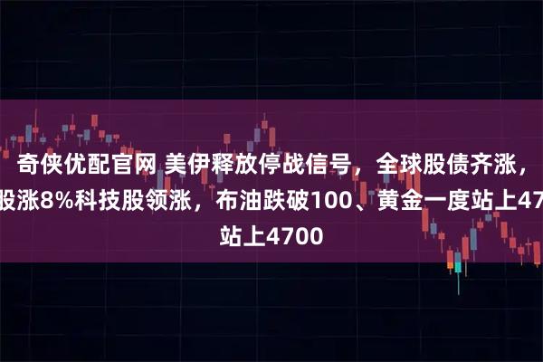 奇侠优配官网 美伊释放停战信号，全球股债齐涨，韩股涨8%科技股领涨，布油跌破100、黄金一度站上4700